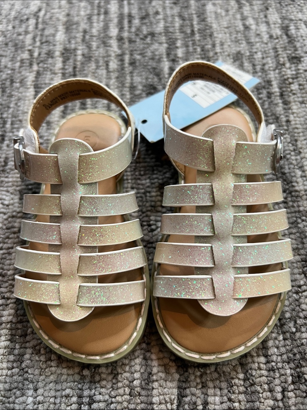 Cat & Jack Sparkle Strappy Sandals - Size 5